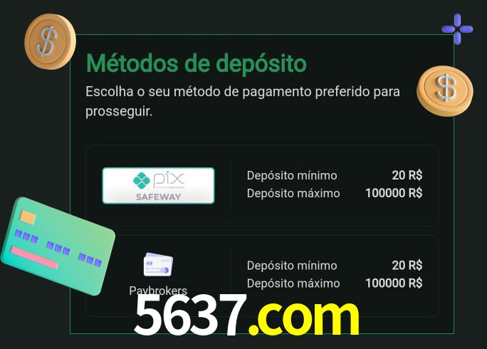 O cassino 5637.com oferece uma grande variedade de métodos de pagamento